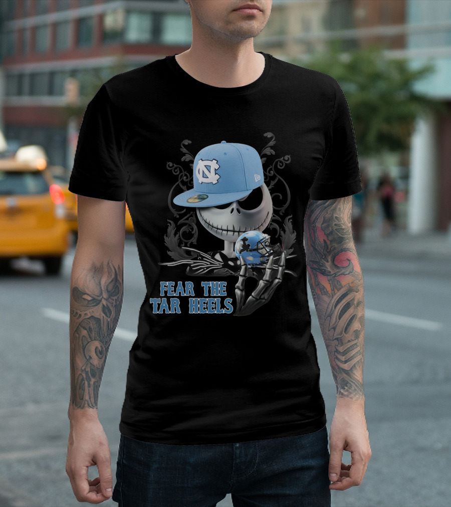 Jack Skellington NC Cap Fear The Tar Heels Football Helmet T-Shirt