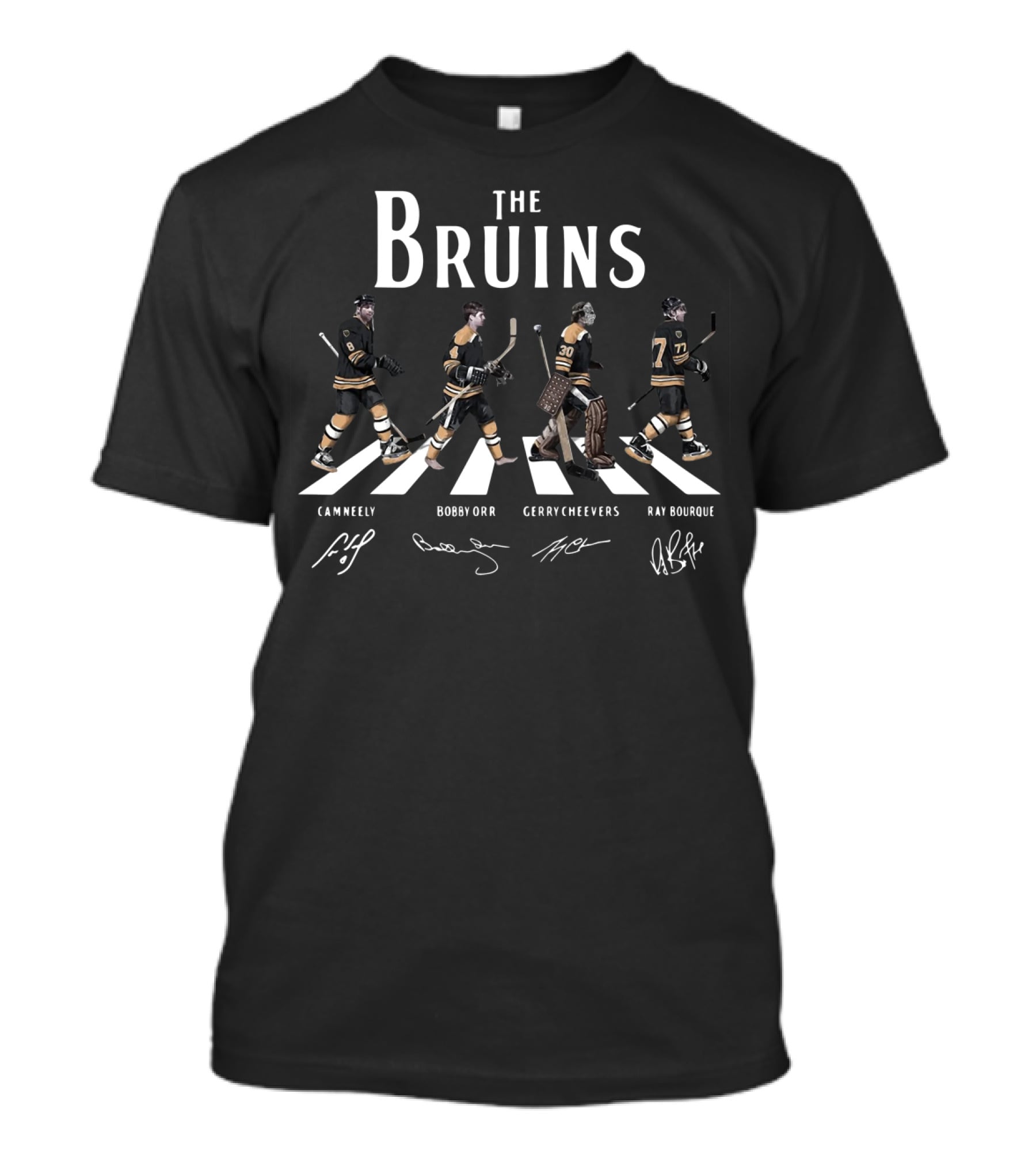 The Bruins Cam Neely Bobby Orr Gerry Cheevers Ray Bourque Walking Road Abbey парящийအစင်း T-Shirt