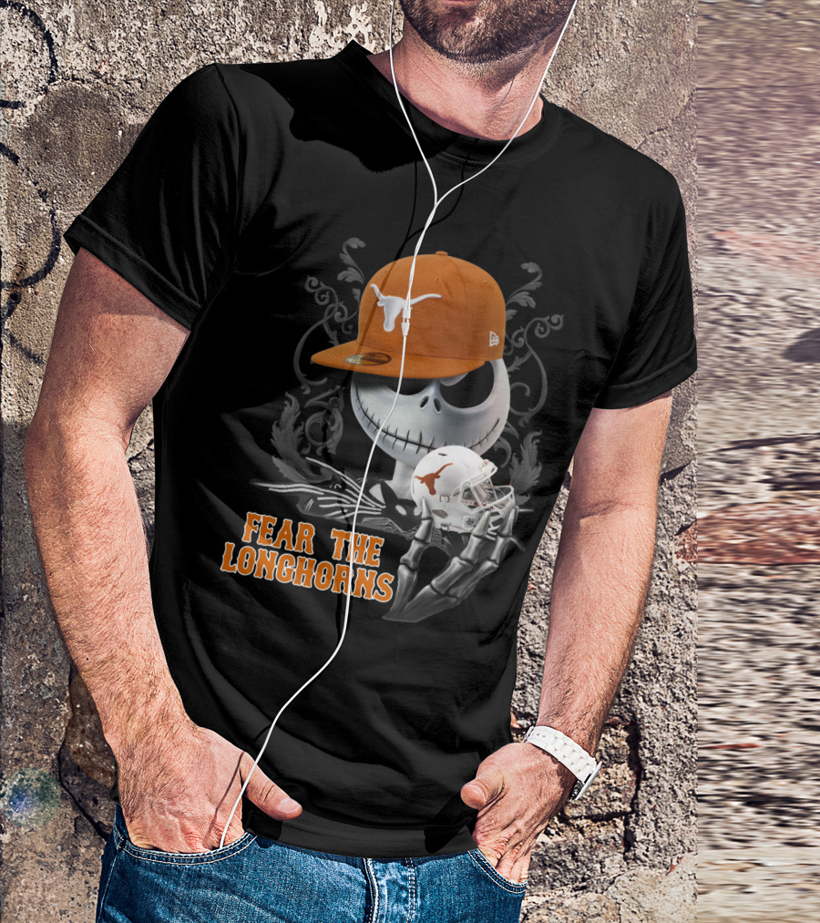 Jack Skellington Fear The Longhorns Texas Football Halloween Crossover T-Shirt