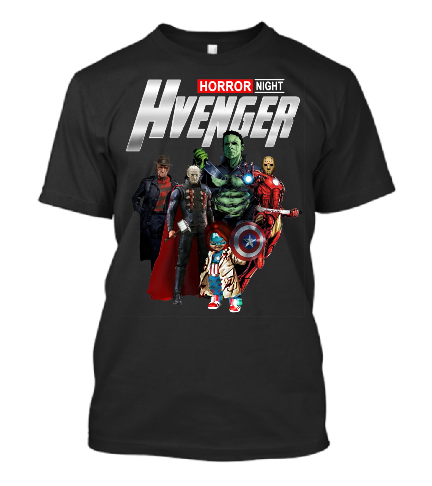 Horror Night Hvenger Avenger Crossover Villains Assemble T-Shirt