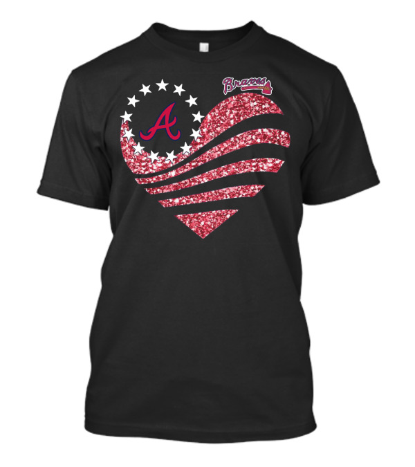 Atlanta Braves Glitter Heart T-Shirt