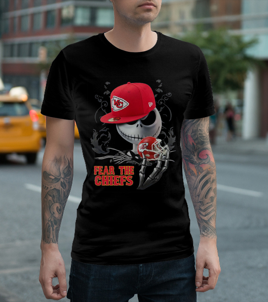 Jack Skellington Fear The Chiefs Kansas City Football T-Shirt