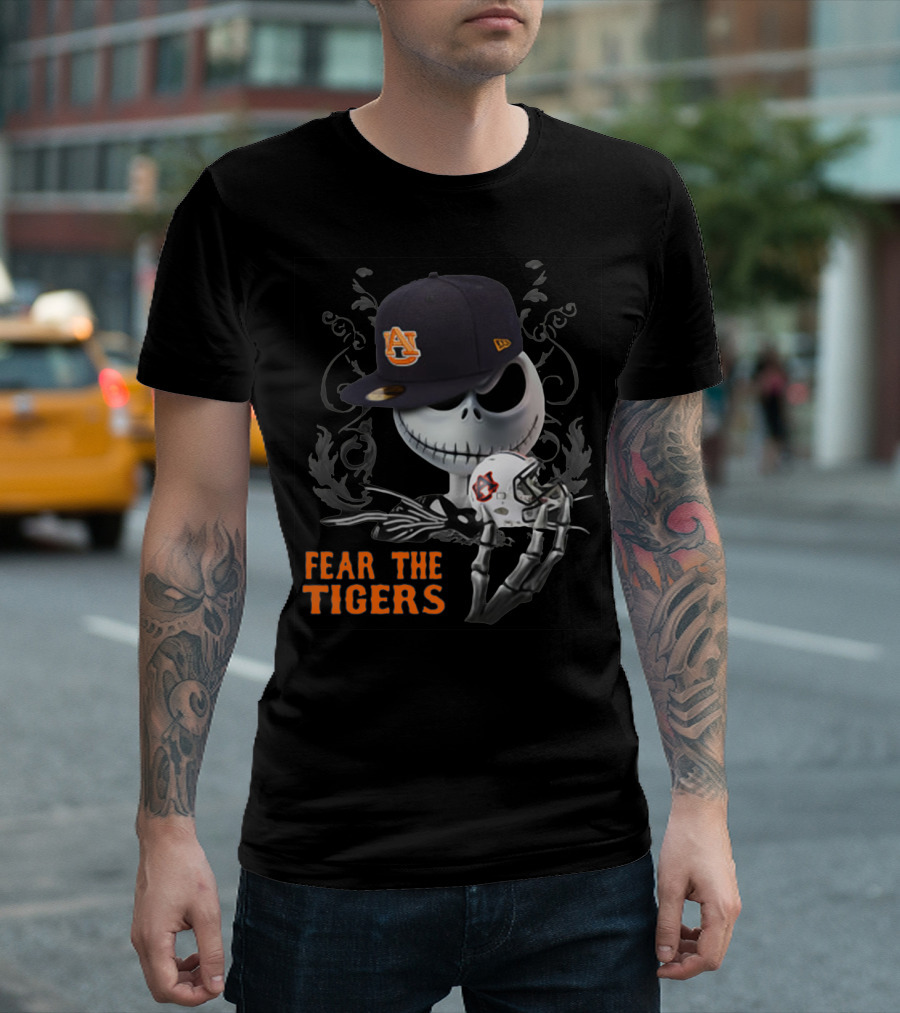 FEAR THE AUBURN TIGERS JACK SKELLINGTON HELMET AND HAT T-Shirt