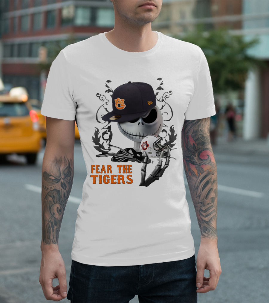 FEAR THE AUBURN TIGERS JACK SKELLINGTON HELMET AND HAT T-Shirt