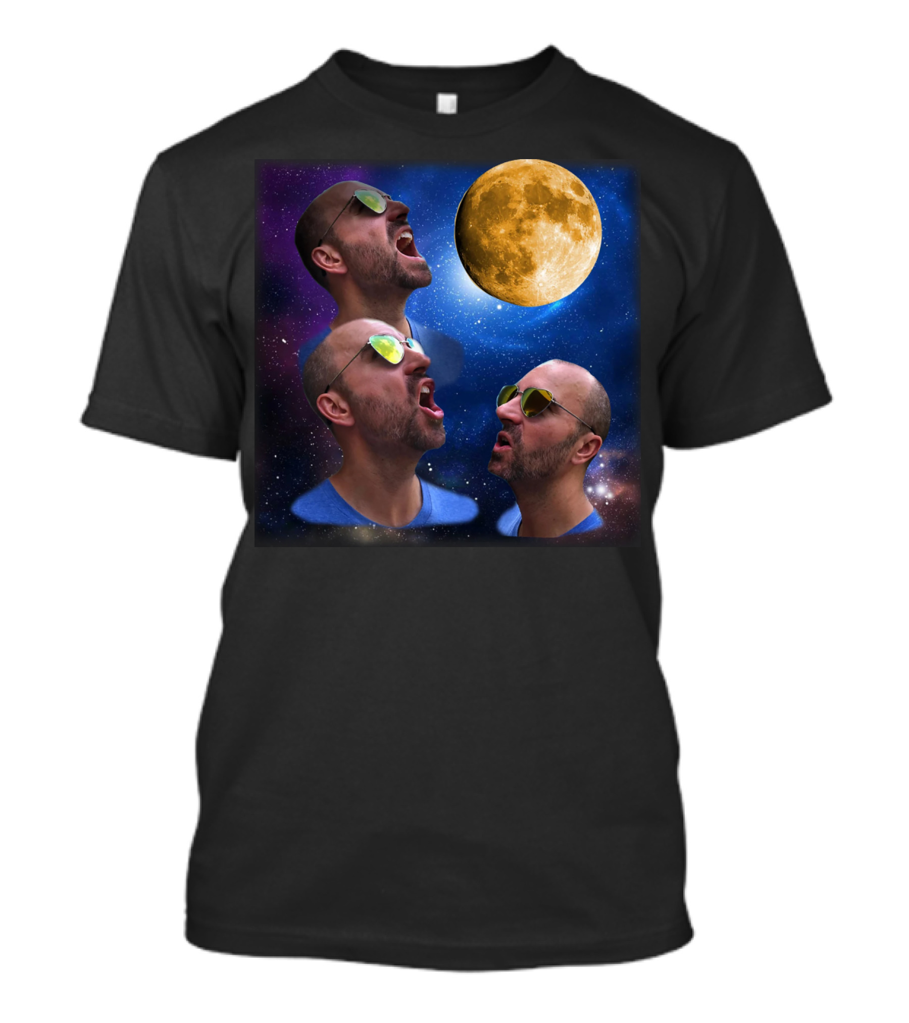 Zach Call Moon Space Night Sunglasses Trio T-Shirt