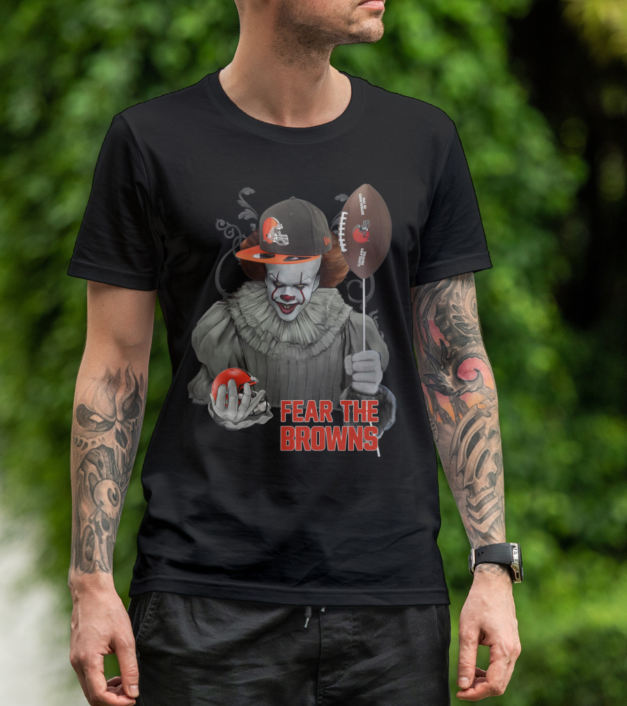 Pennywise Fear The Browns With Football And Cap T-Shirt