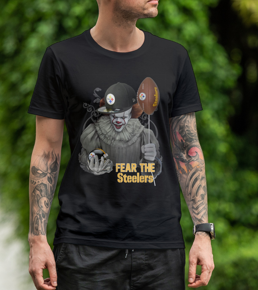 Fear The Steelers Pennywise Football Theme T-Shirt