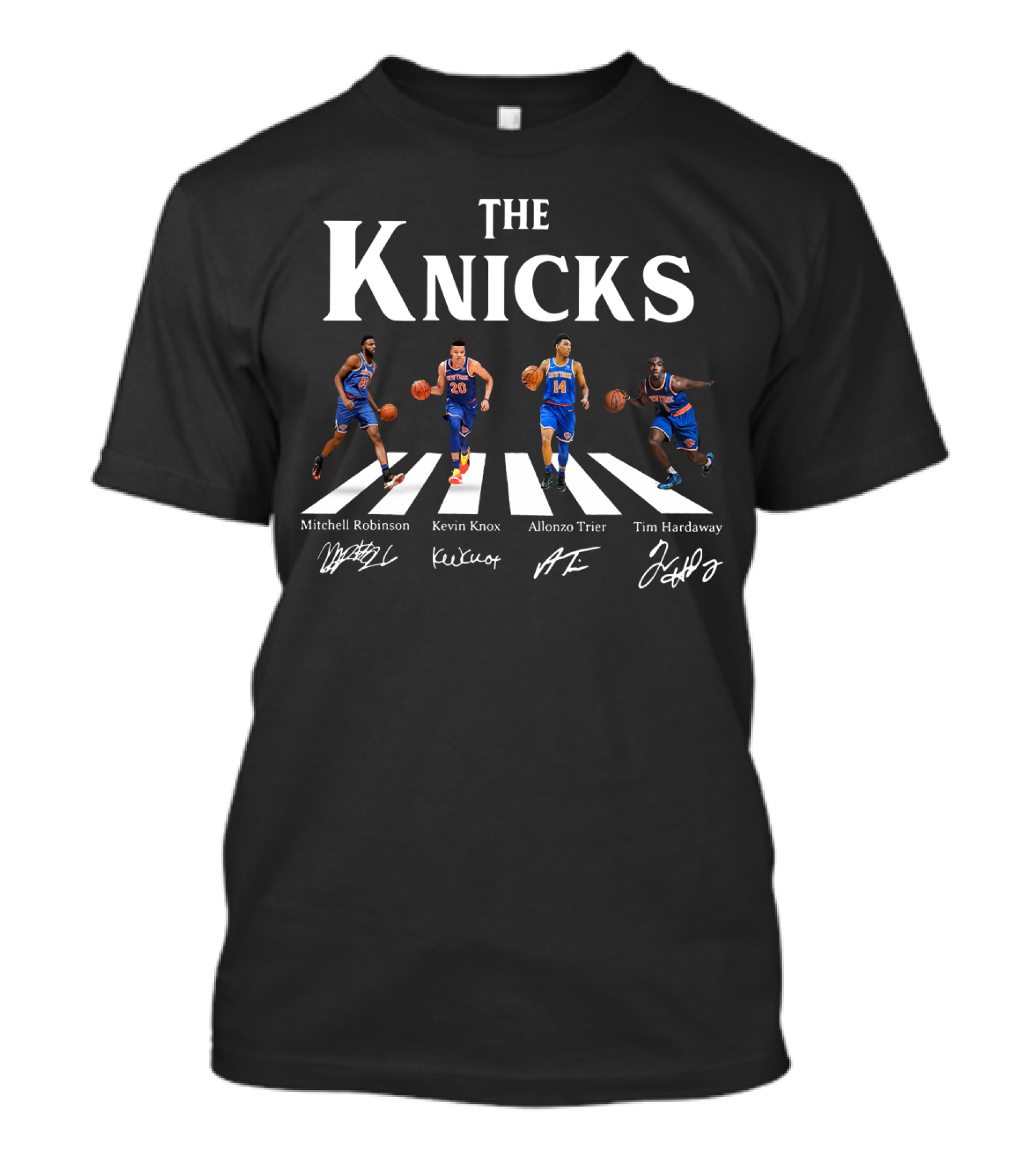 The Knicks Mitchell Robinson Kevin Knox Allonzo Trier Tim Hardaway Abbey Road Crossover T-Shirt