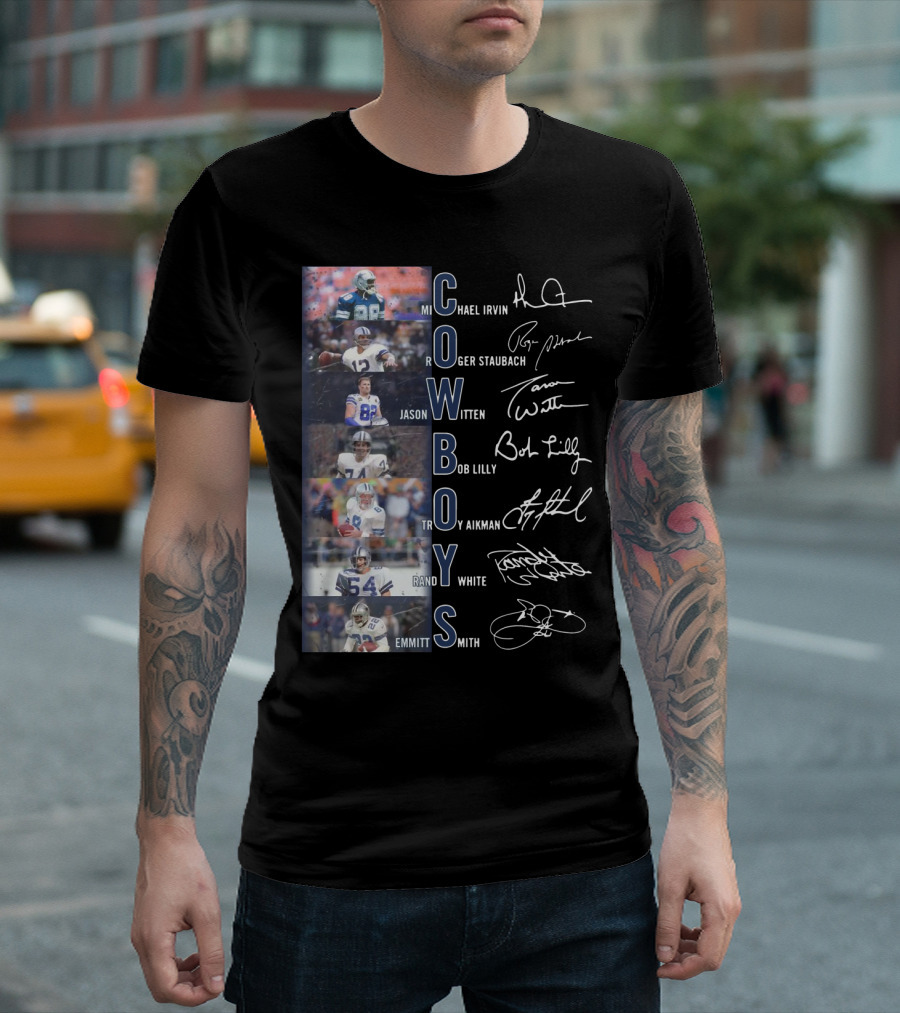 Cowboys Michael Irvin Roger Staubach Jason Witten Troy Aikman Randy White Emmitt Smith Bob Lilly T-Shirt