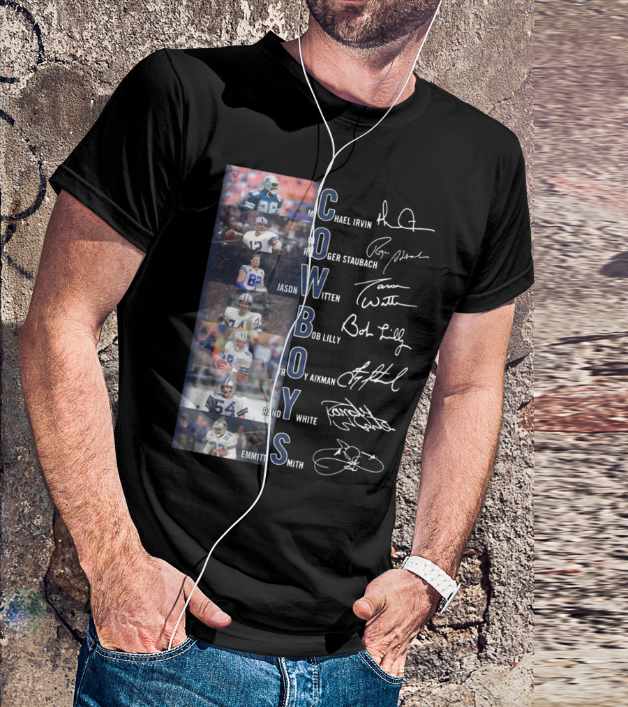 Cowboys Michael Irvin Roger Staubach Jason Witten Troy Aikman Randy White Emmitt Smith Bob Lilly T-Shirt
