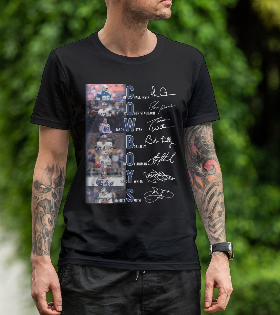 Cowboys Michael Irvin Roger Staubach Jason Witten Troy Aikman Randy White Emmitt Smith Bob Lilly T-Shirt
