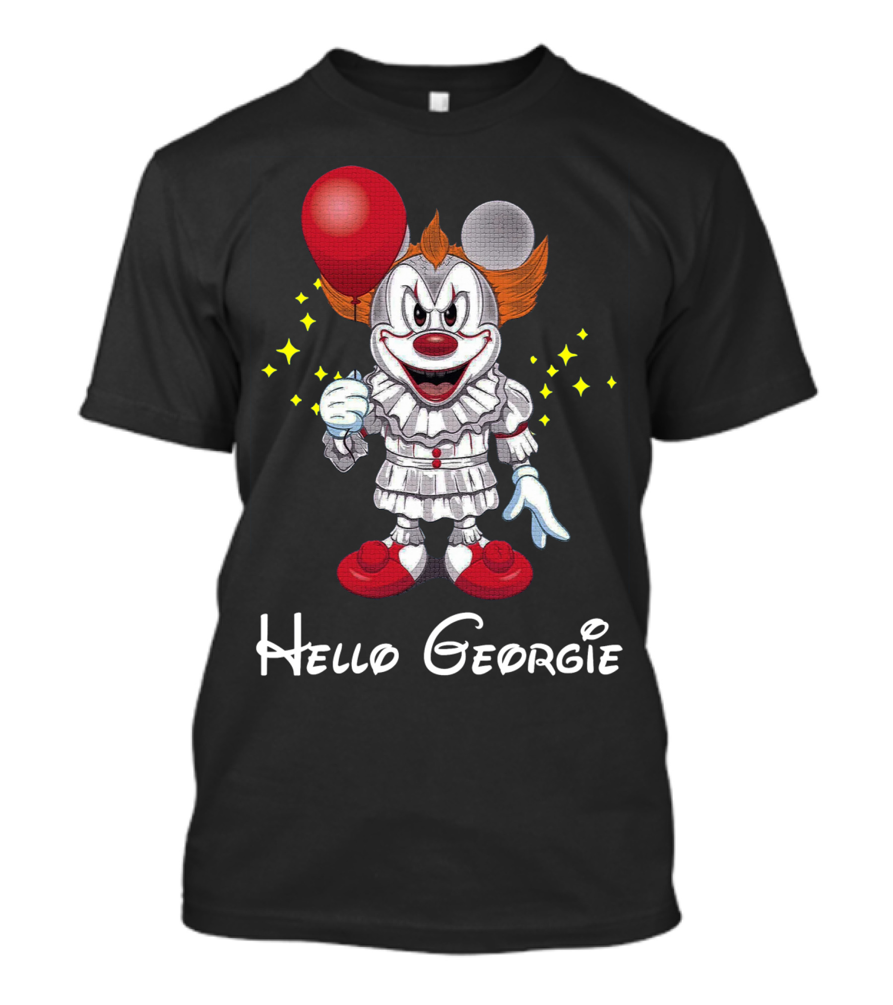 Mickey Pennywise Hello Georgie Clown Balloon Crossover T-Shirt