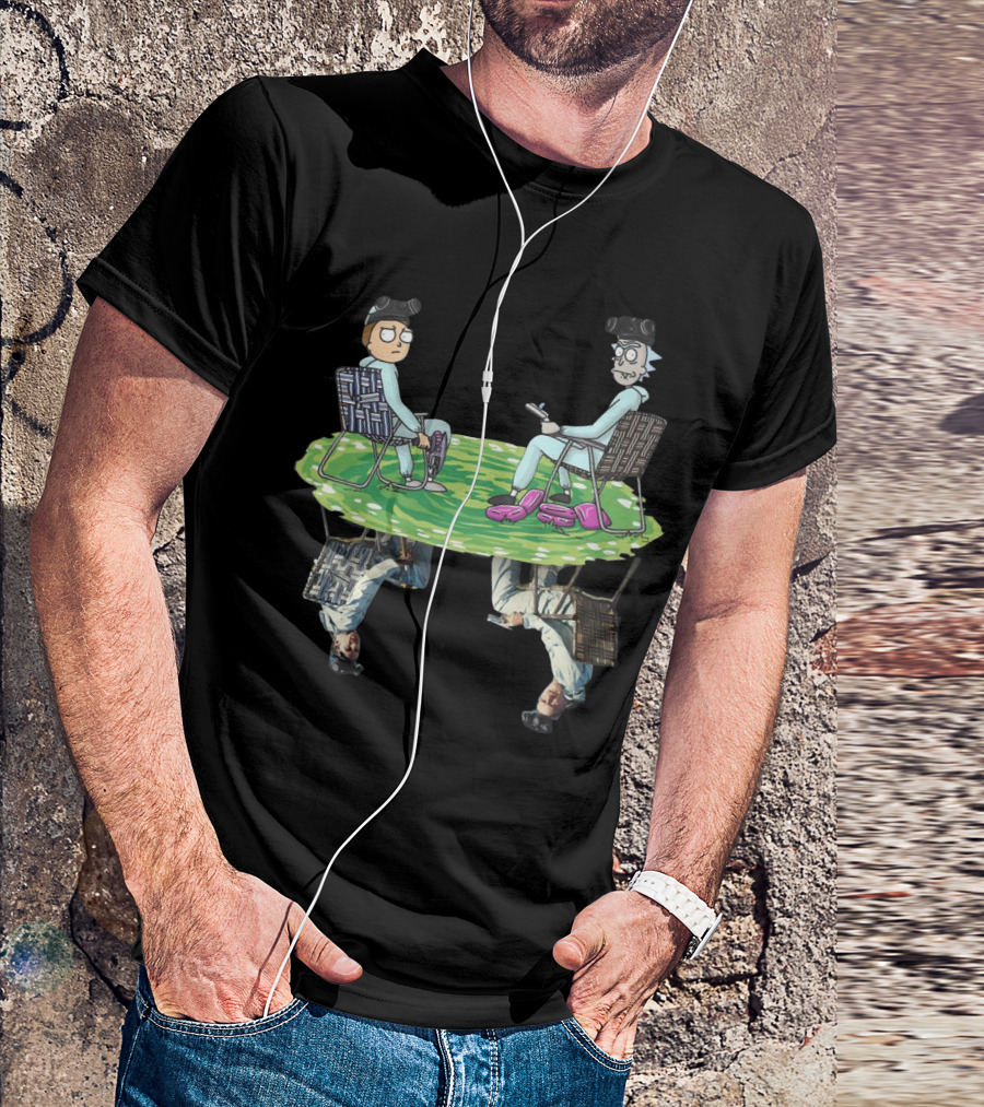 Rick And Morty Crossover Breaking Bad Walter And Jesse Reflection In Lawn Chairs T-Shirt