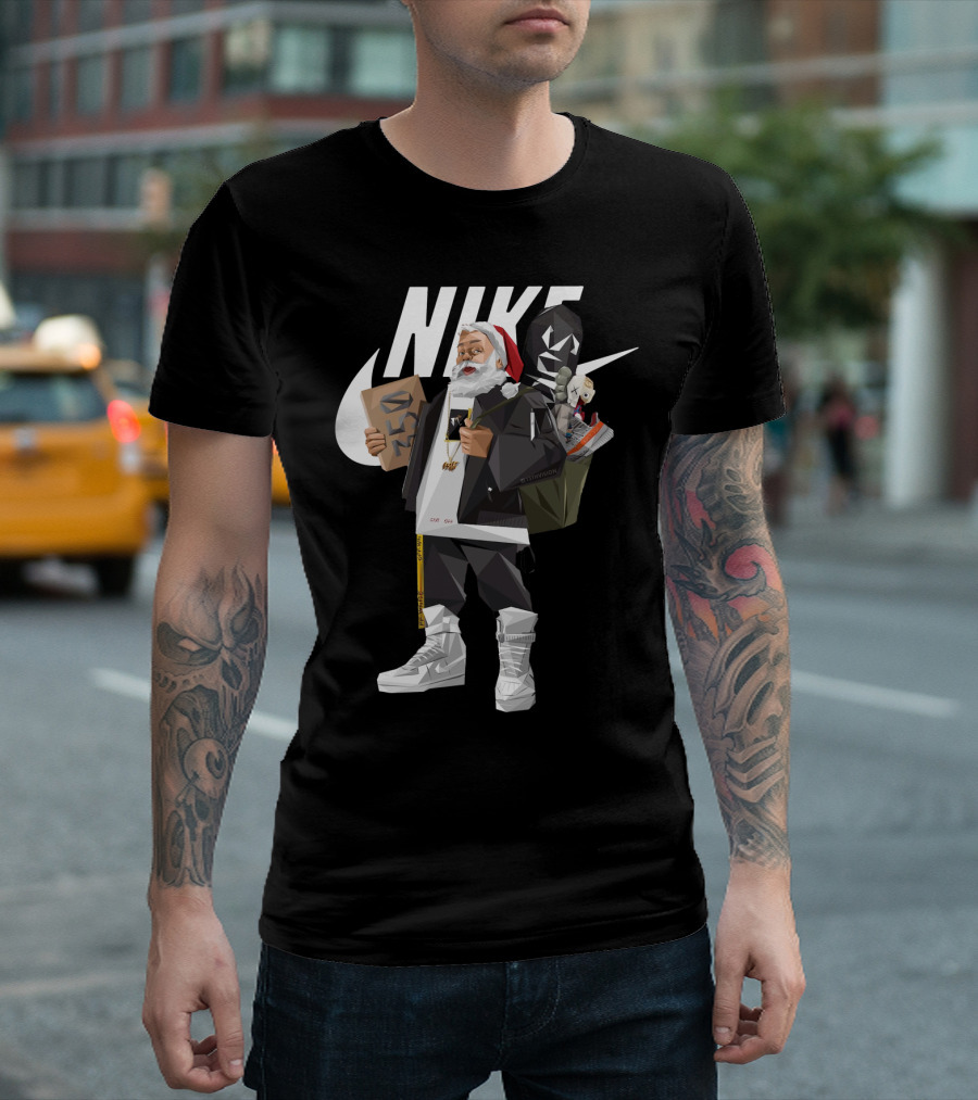 Santa Claus Nike Hiphop Sneaker Shopping Iconic Style T-Shirt