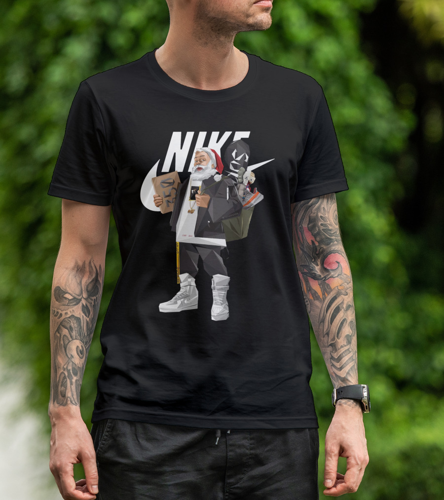 Santa Claus Nike Hiphop Sneaker Shopping Iconic Style T-Shirt