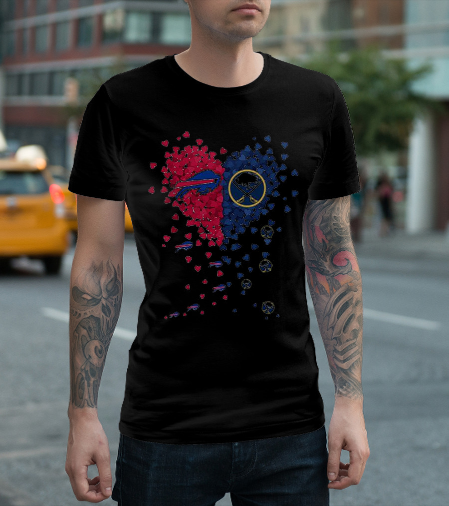 Buffalo Bills And Sabres Heart T-Shirt