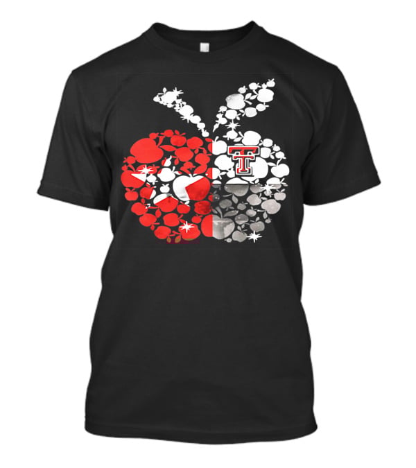 Texas Tech Red Raiders Apple Pattern State Flag T-Shirt