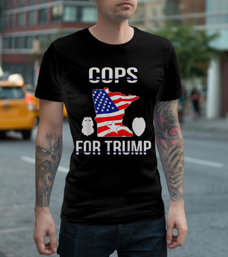 Cops For Trump Minnesota American Flag Police Support T-Shirt