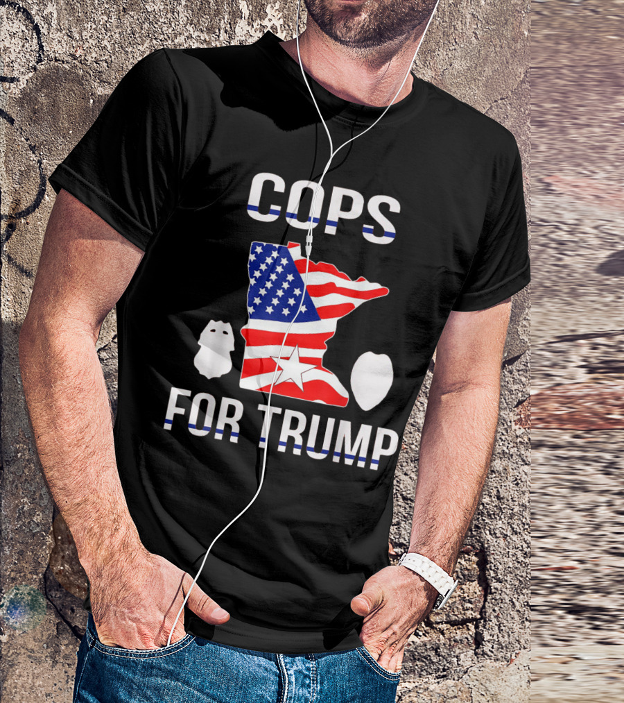 Cops For Trump Minnesota American Flag Police Support T-Shirt