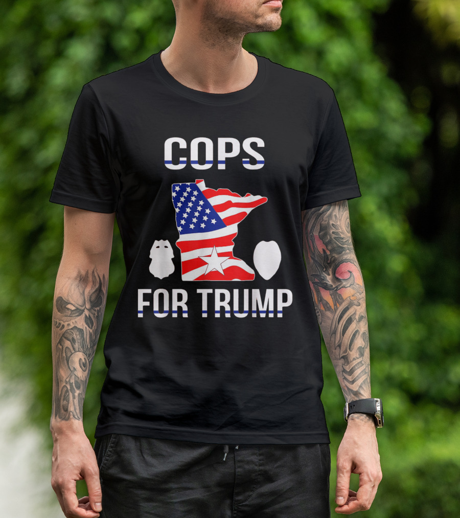 Cops For Trump Minnesota American Flag Police Support T-Shirt