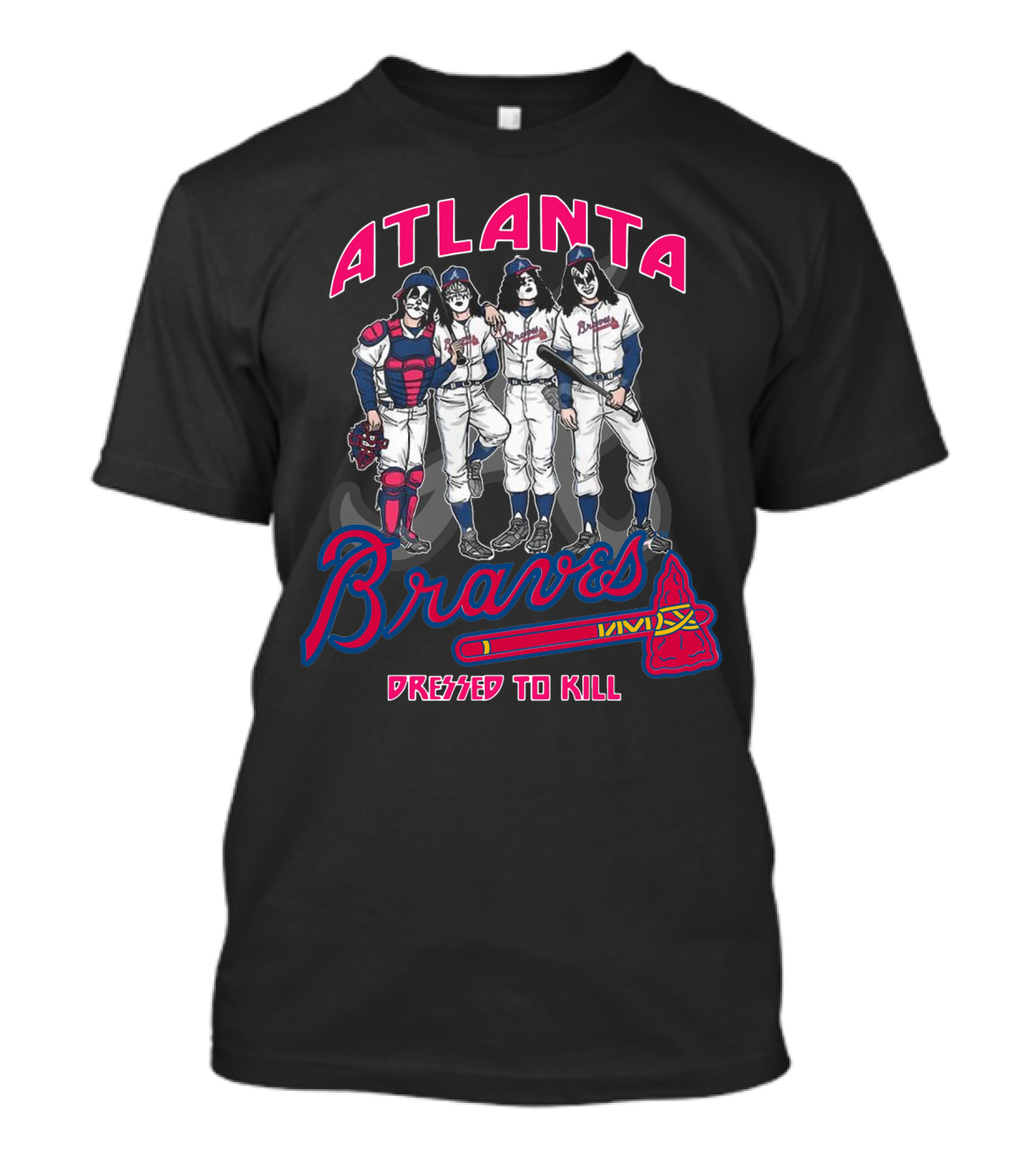 Atlanta Braves Kiss Dressed To Kill Collaboration T-Shirt