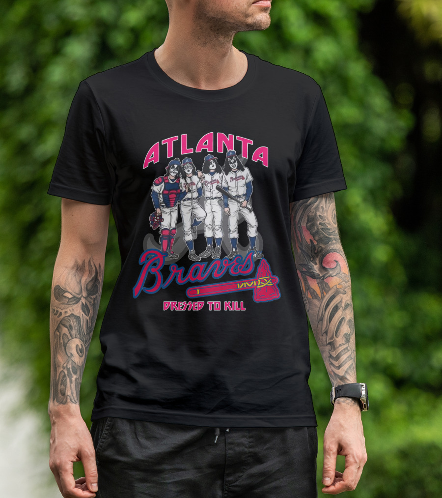 Atlanta Braves Kiss Dressed To Kill Collaboration T-Shirt