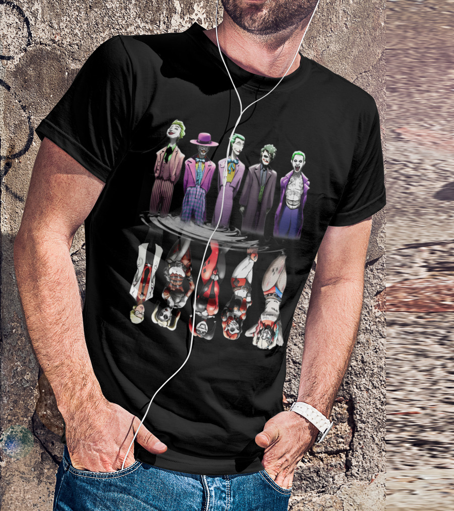 The Joker King Gotham Villains Harley Quinn Reflections T-Shirt