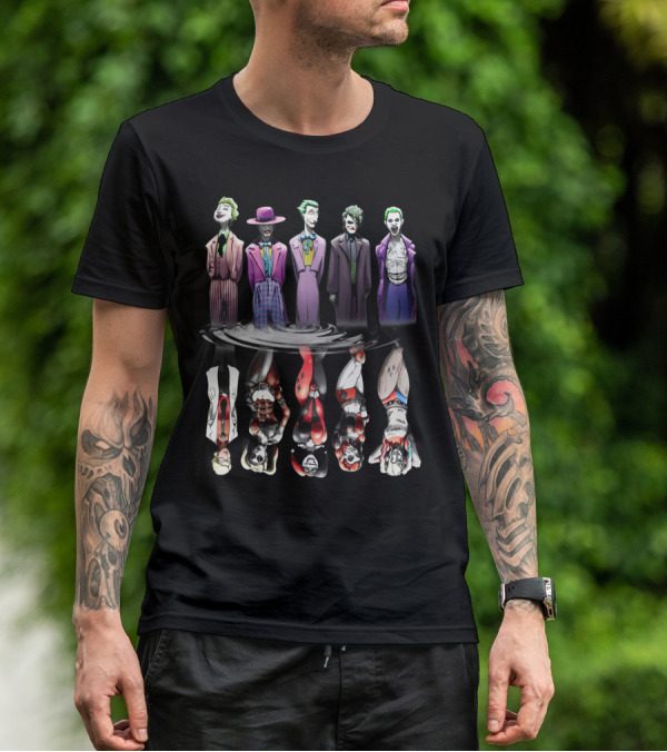 The Joker King Gotham Villains Harley Quinn Reflections T-Shirt