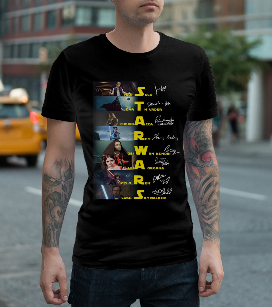Star Wars Han Solo Darth Vader Chewbacca Obi-Wan Kenobi Leia Organa Kylo Ren Luke Skywalker T-Shirt