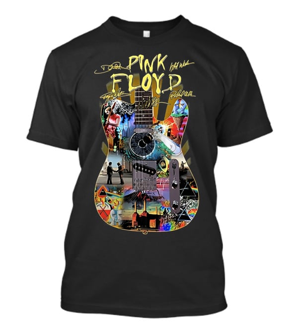 Pink Floyd Guitar Collage Dark Side Of The Moon The Wall Wish You Were Here T-Shirt