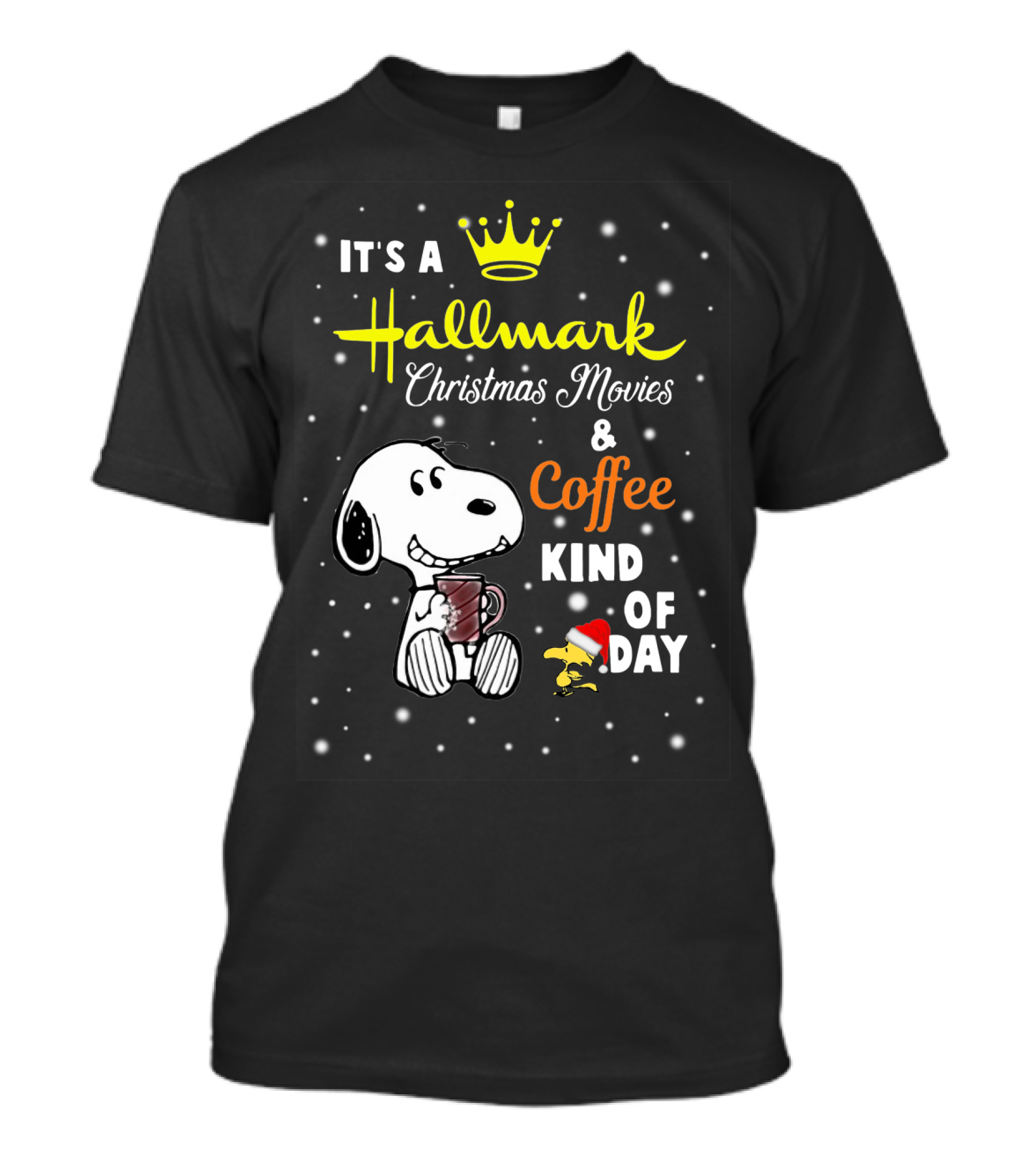 Snoopy Hallmark Christmas Movies And Coffee Kind Of Day Snowflakes T-Shirt
