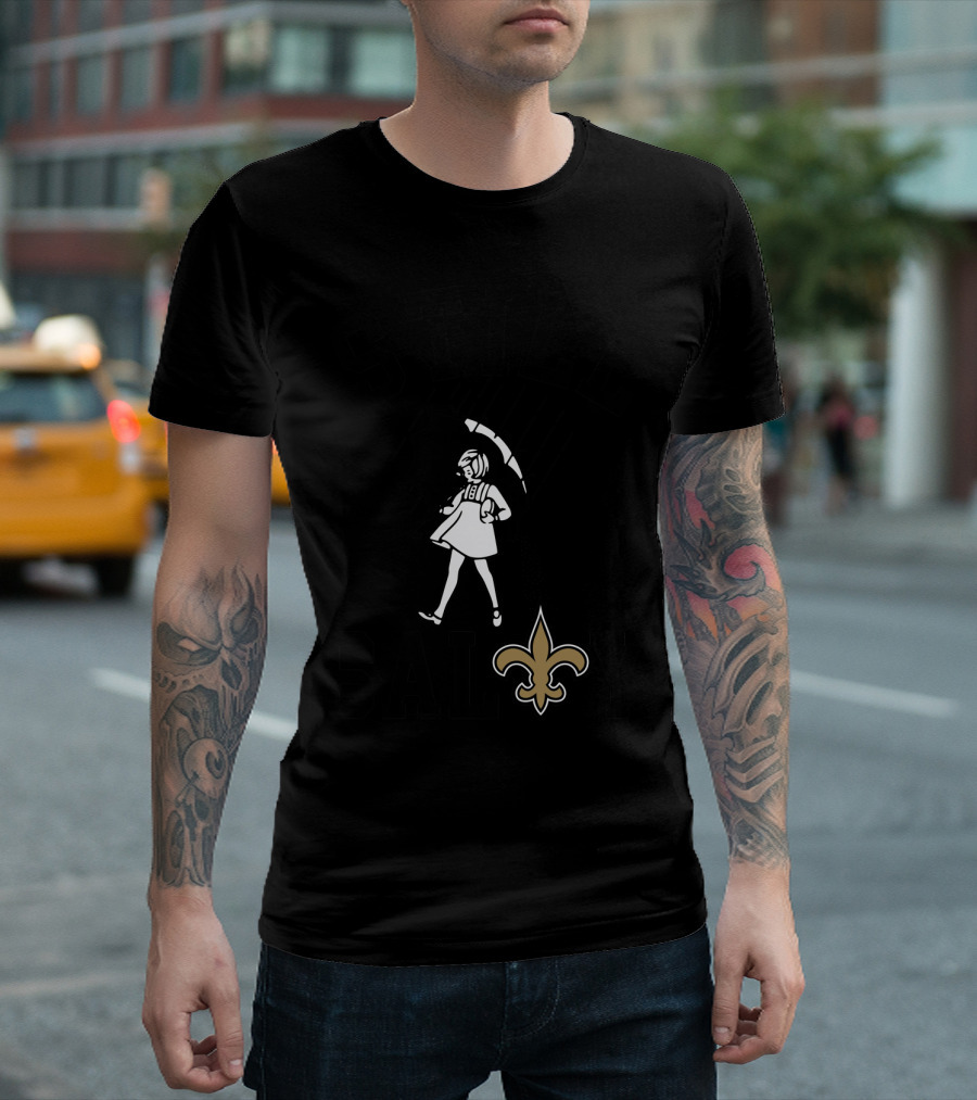 Still Salty Saints Fleur-de-Lis Rain Girl T-Shirt