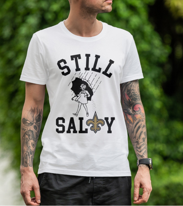 Still Salty Saints Fleur-de-Lis Rain Girl T-Shirt