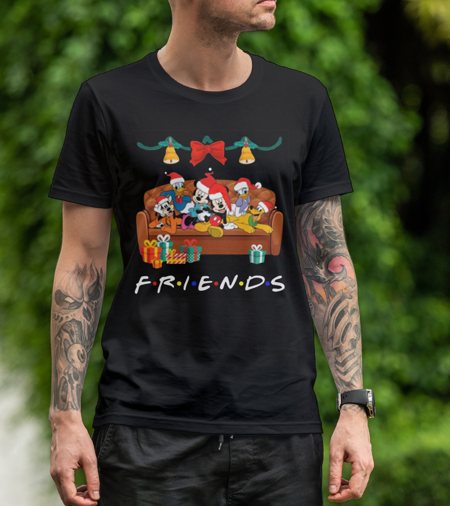 Disney Characters Christmas Friends TV Show Couch Scene T-Shirt