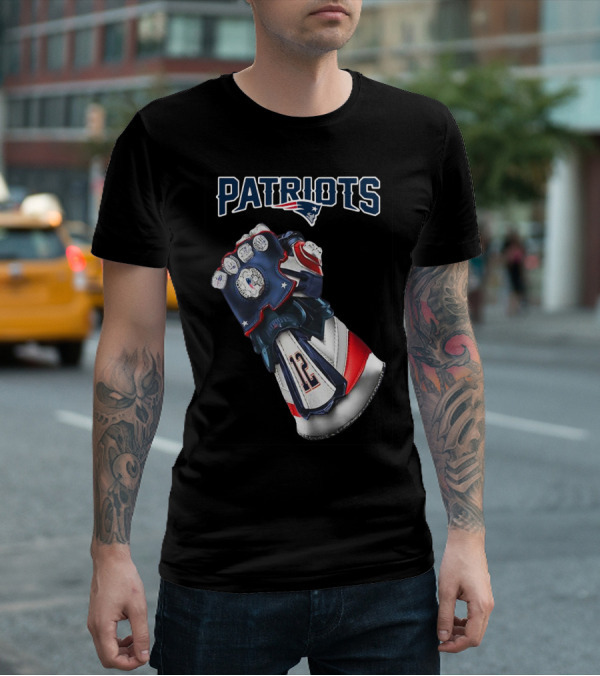 Patriots New England Infinity Gauntlet Football Tribute With Number 12 T-Shirt