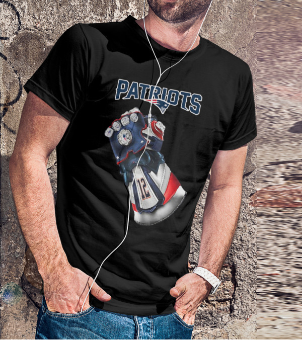 Patriots New England Infinity Gauntlet Football Tribute With Number 12 T-Shirt