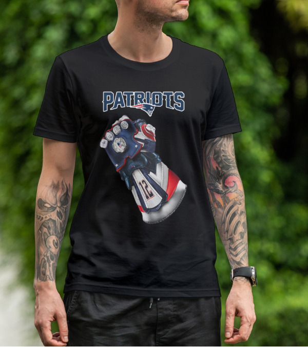 Patriots New England Infinity Gauntlet Football Tribute With Number 12 T-Shirt