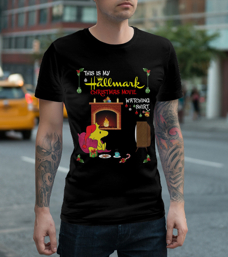 This Is My Hallmark Christmas Movie Watching Shirt Woodstock Fireside Holiday Snuggle Scene T-Shirt