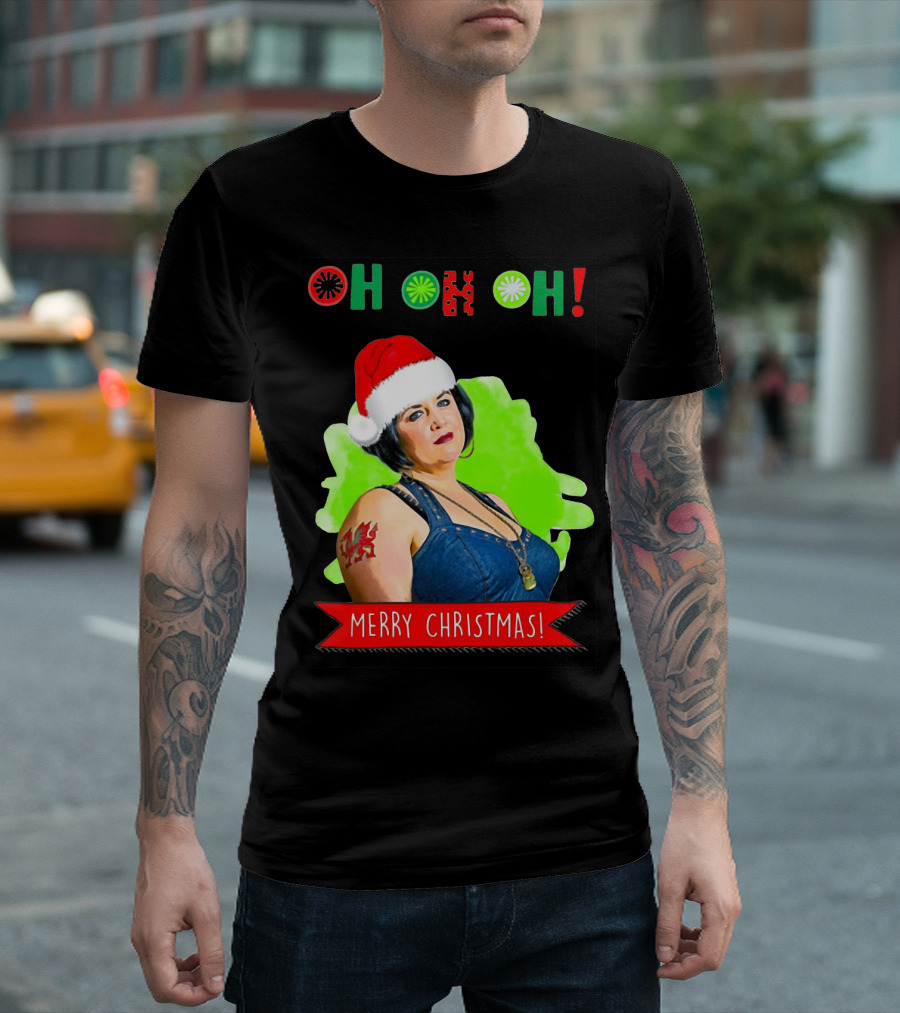 Nessa Ho Ho Ho Gavin Stacey Merry Christmas Santa Hat Tattoo T-Shirt