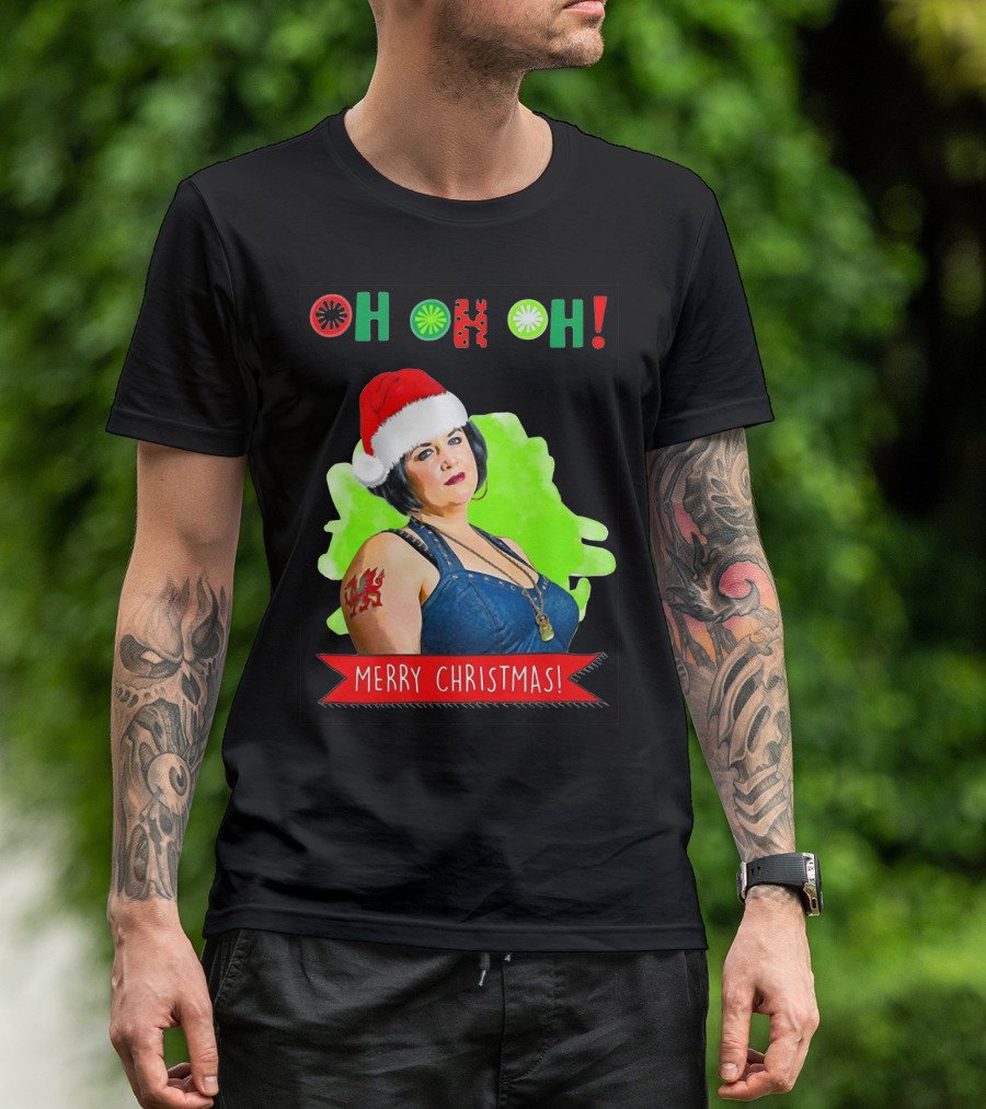 Nessa Ho Ho Ho Gavin Stacey Merry Christmas Santa Hat Tattoo T-Shirt