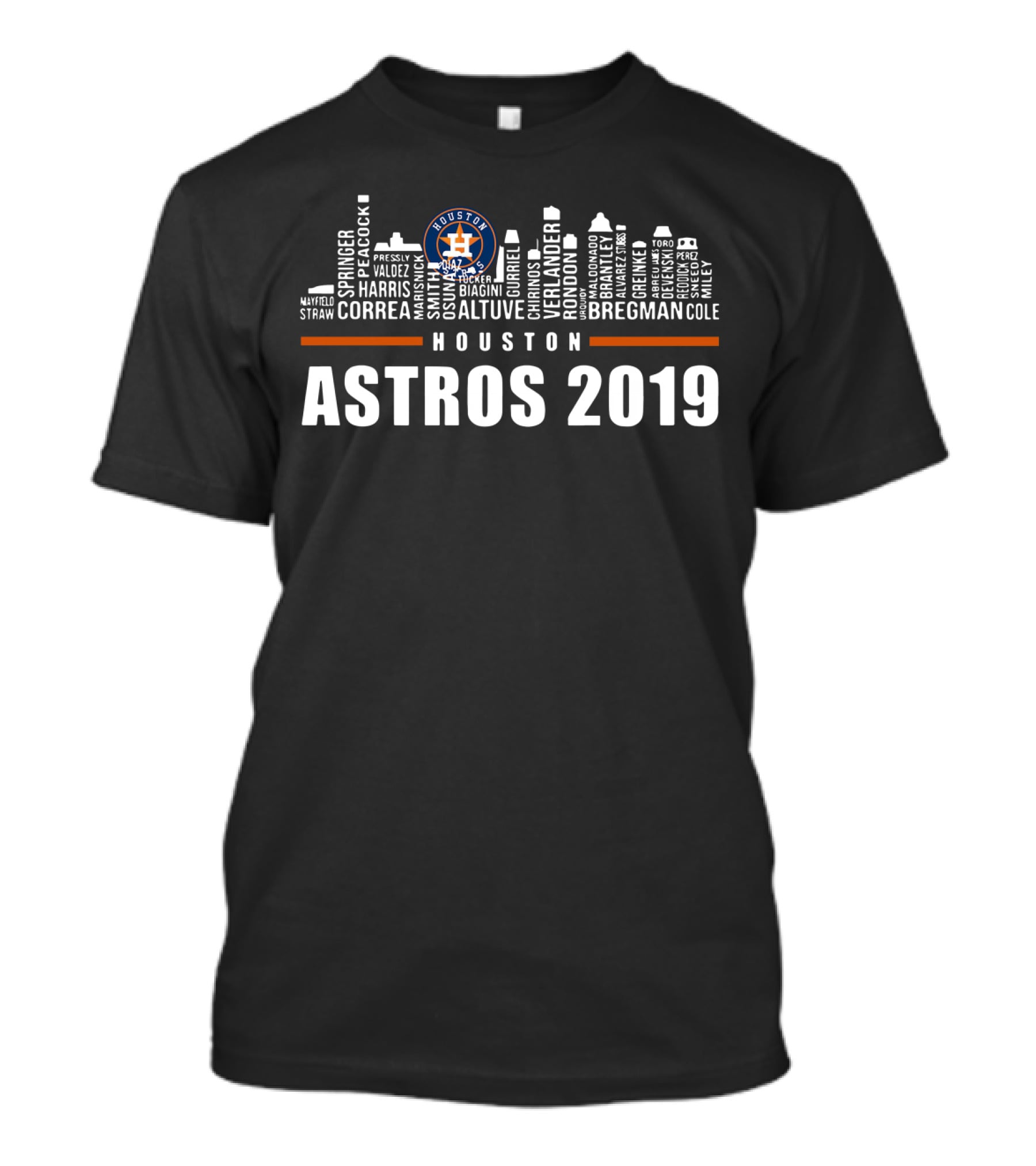 Houston Astros Skyline Player Names 2019 T-Shirt