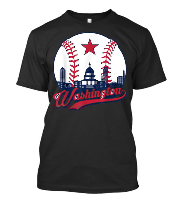 Washington Nationals Baseball Cityscape Capitol Star T-Shirt
