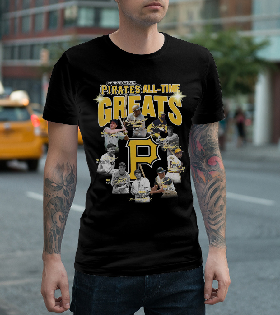 Pittsburgh Pirates All-Time Greats Roberto Clemente Honus Wagner Willie Stargell T-Shirt