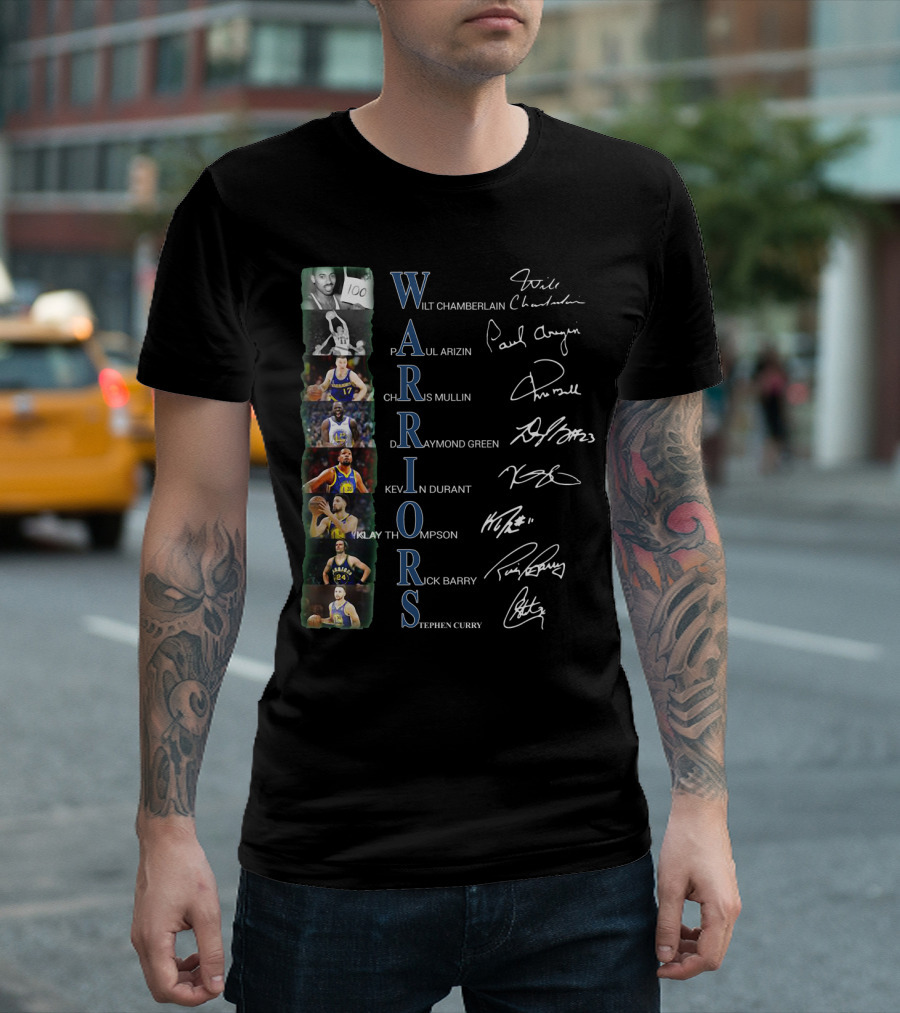 WARRIORS WILT CHAMBERLAIN PAUL ARIZIN CHRIS MULLIN DRAYMOND GREEN KEVIN DURANT KLAY THOMPSON RICK BARRY STEPHEN CURRY T-Shirt
