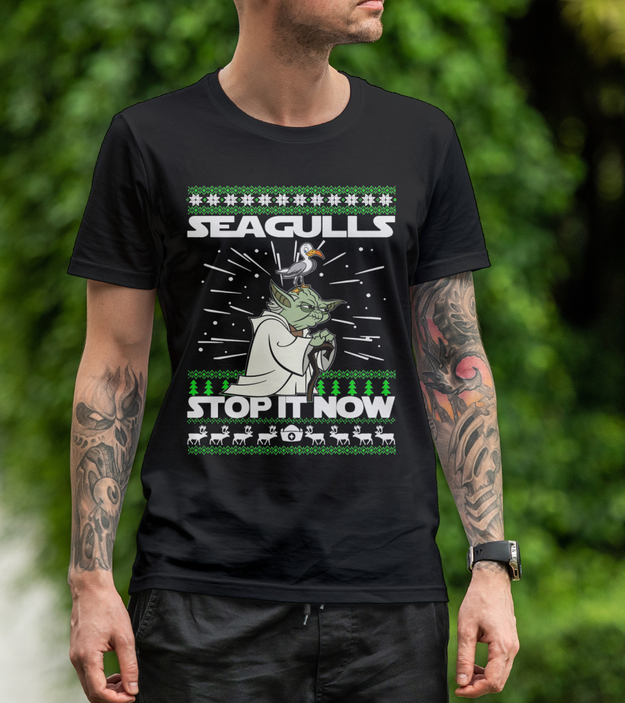 Seagulls Stop It Now Yoda Christmas T-Shirt