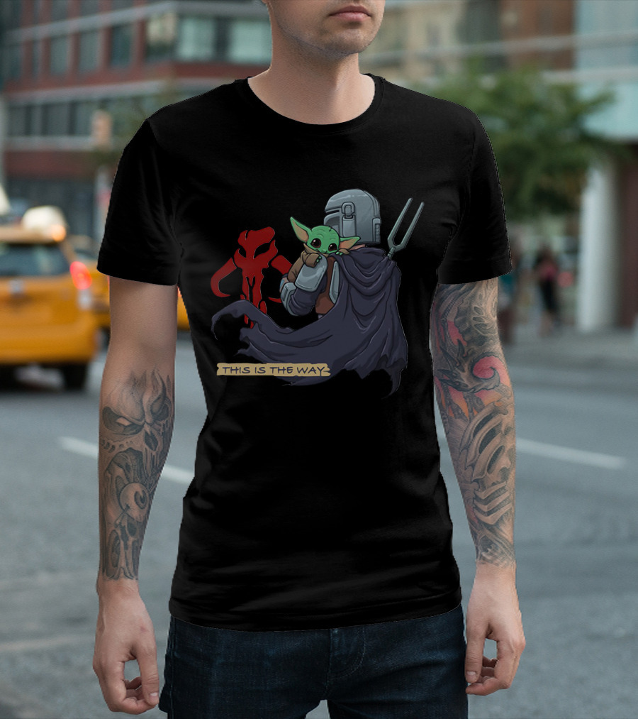 This Is The Way Baby Yoda Mandositting Mandalorian Mythosaur T-Shirt