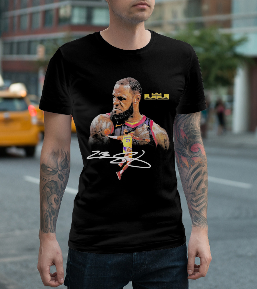 LeBron James Lakers 23 King Signature Basketball Legends T-Shirt