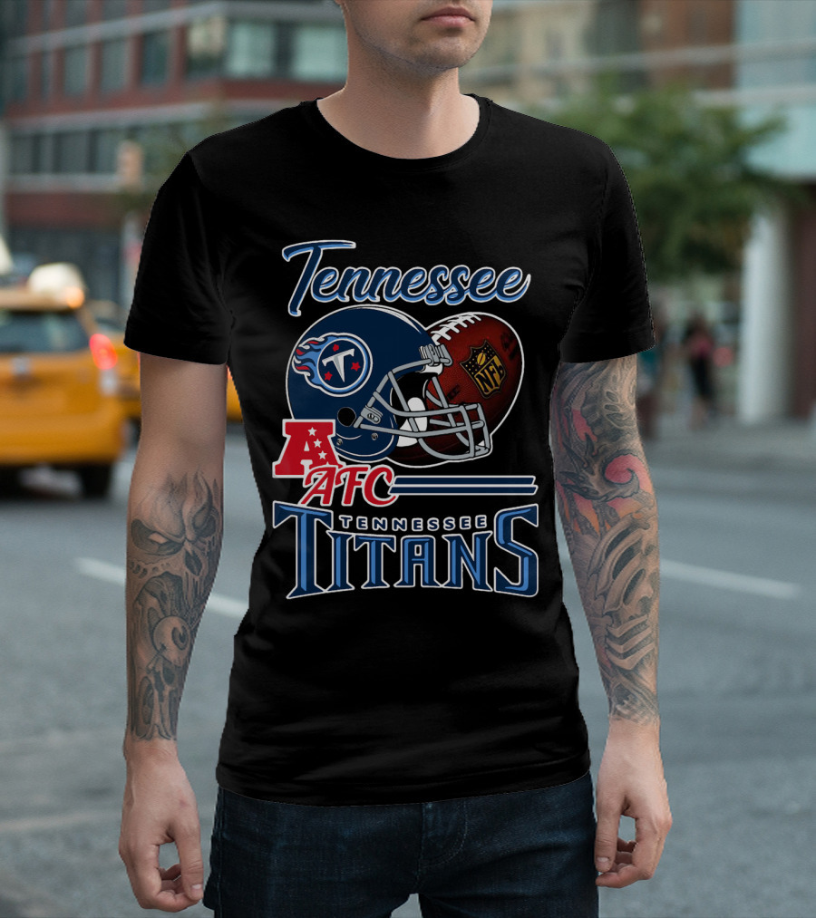Tennessee Titans Afc Nfl Football Helmet T-Shirt