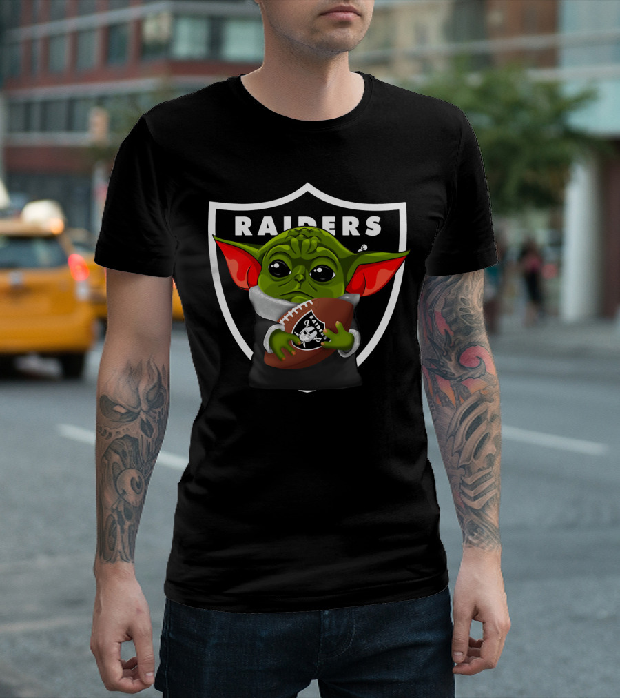 Raiders Baby Yoda Oakland Football Fan T-Shirt