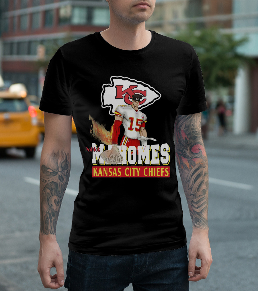Patrick Mahomes Kc Kansas City Chiefs Football Flame T-Shirt